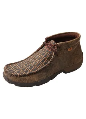 Tech Knit Twisted X Men's Caiman Print Chukka Leather Driving Moccasins MDM0067