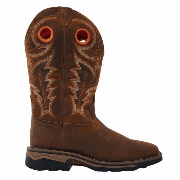 Breathable R.Watson Men's Hazel Bay Leather Waterproof Square Toe Work Boots RW1010WP