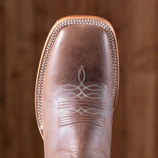 R. Watson Women's Arizona Tan Calf Leather Square Toe Western Cowgirl Boots RWL8301-2 Nature Ready City Travel