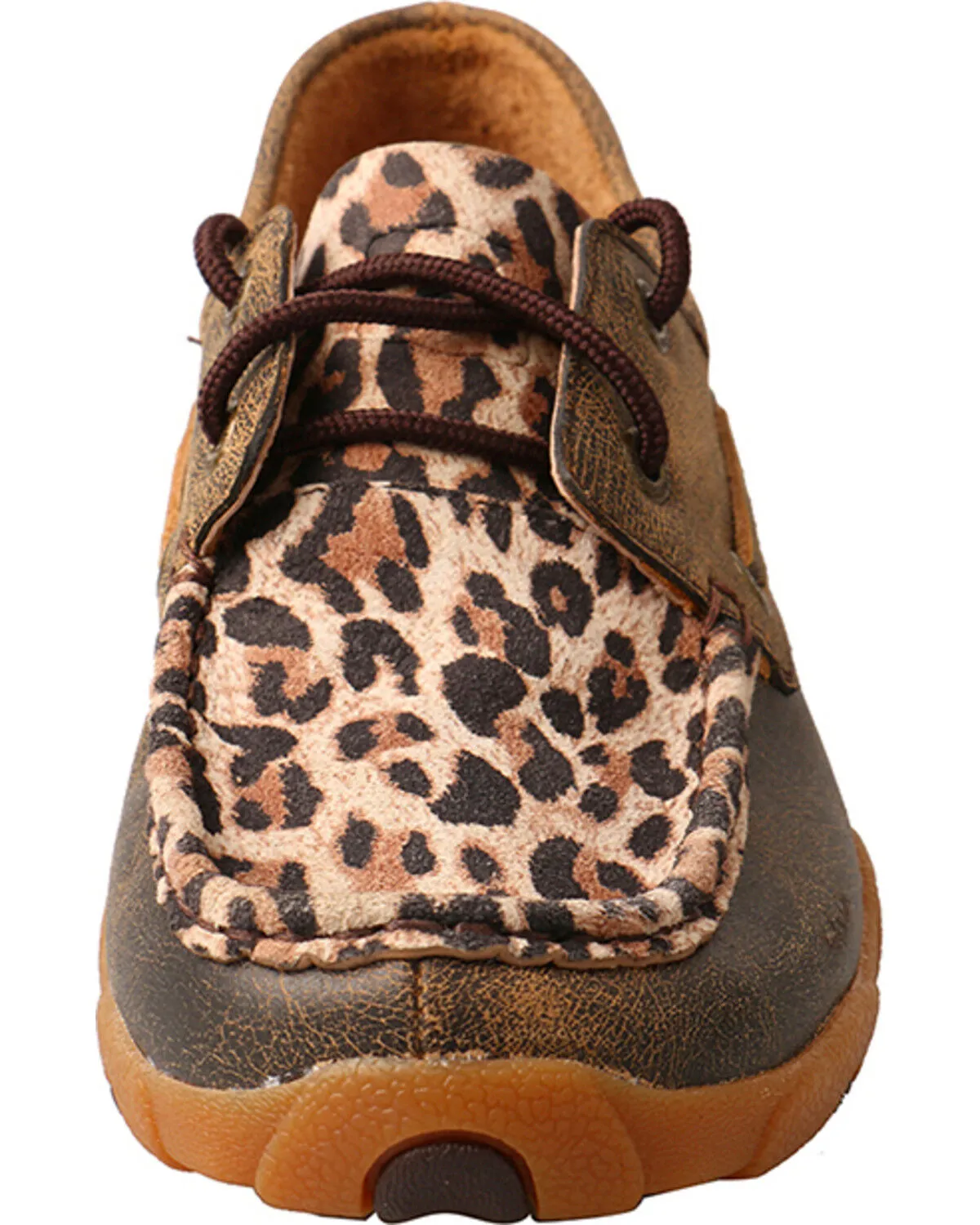 City Run Media Pop Twisted X Women's Bomber Leather & Leopard Driving Moc Casual Shoe WDM0057