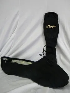 Dual Tone Bright Neon Romeo Canvas -- Split Sole Ballet Slipper -- Black