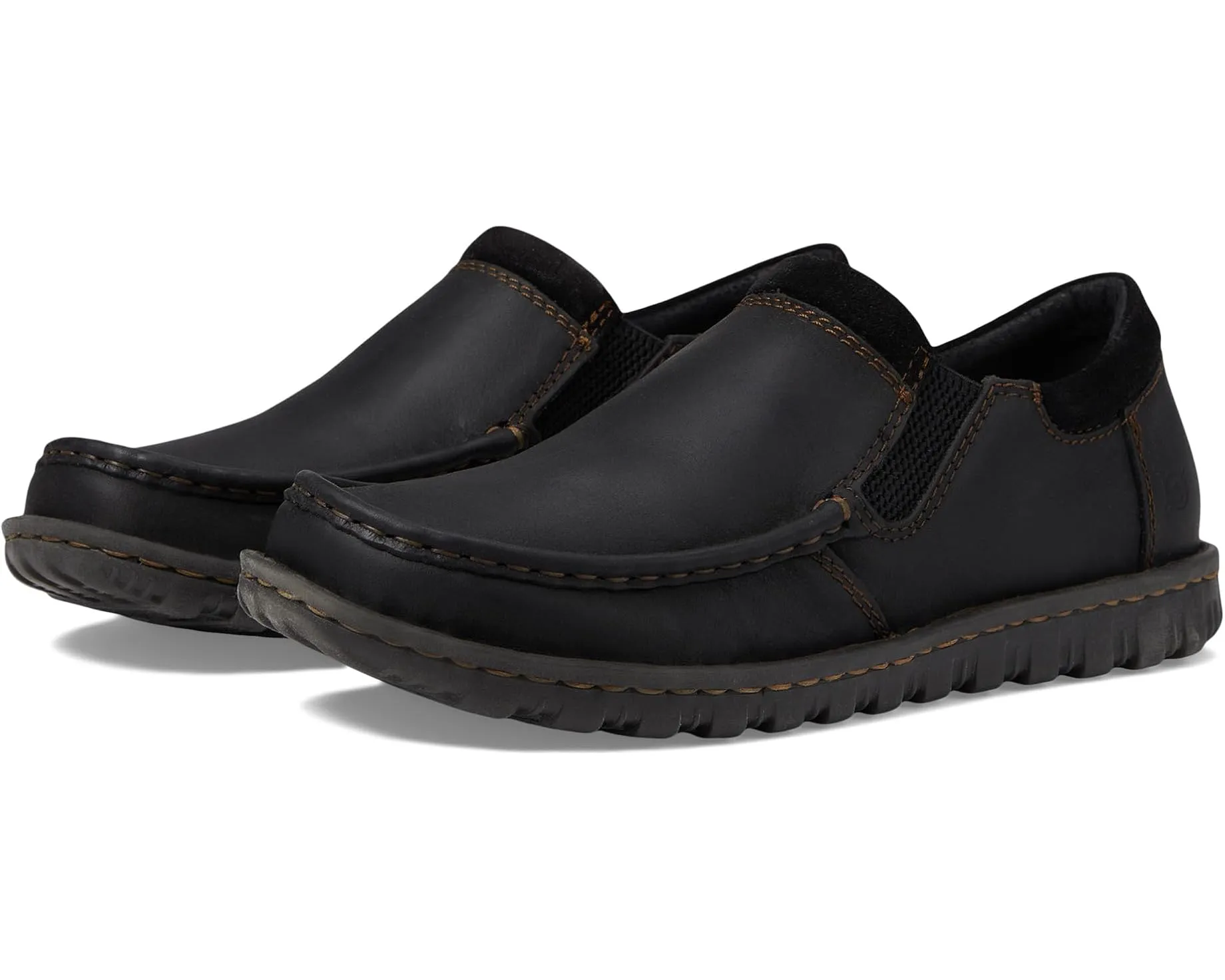 Born Men's Gudmund Black Leather Slip On Hand Crafted Casual Shoes H65103 Fashionable