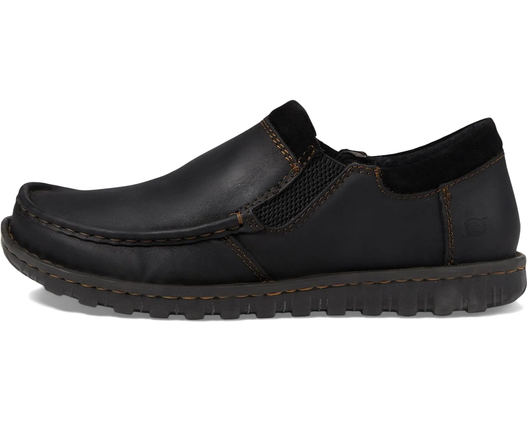 Stylish Motion Shady Run Born Men's Gudmund Black Leather Slip On Hand Crafted Casual Shoes H65103
