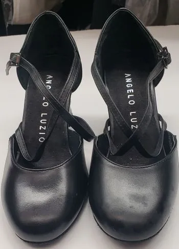 2.5" Sarah -- X-Strap Closed Toe Ballroom Shoe Zip Fast