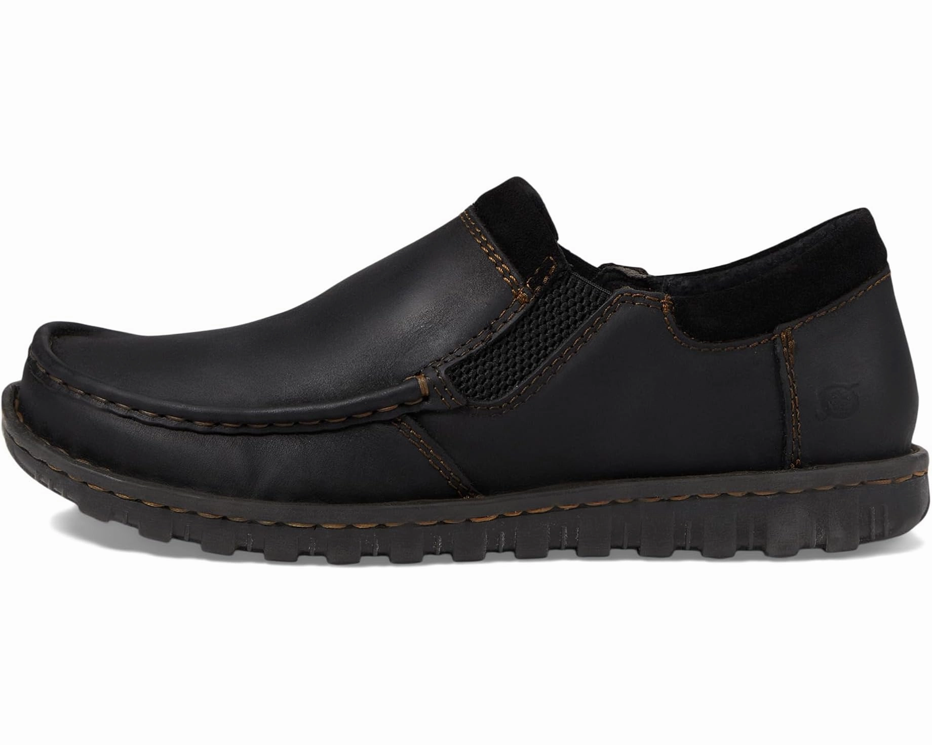 Stylish Motion Shady Run Born Men's Gudmund Black Leather Slip On Hand Crafted Casual Shoes H65103