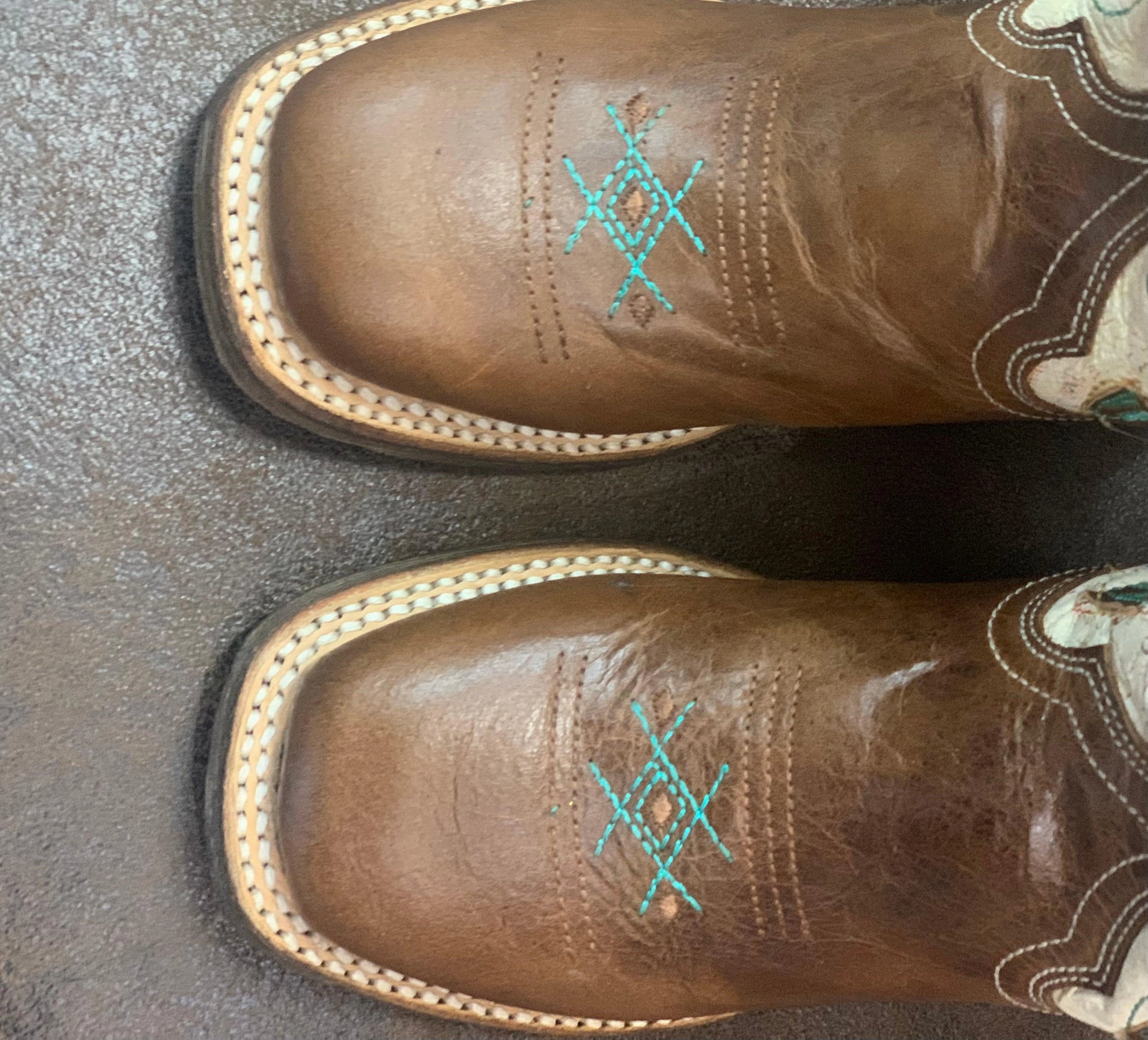 Canvas Lite Roper Girl's Arrow Square Toe Cowgirl Boots 7023-8287