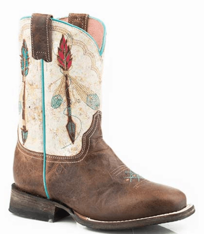 Heavy Weather Roper Girl's Arrow Square Toe Cowgirl Boots 7023-8287