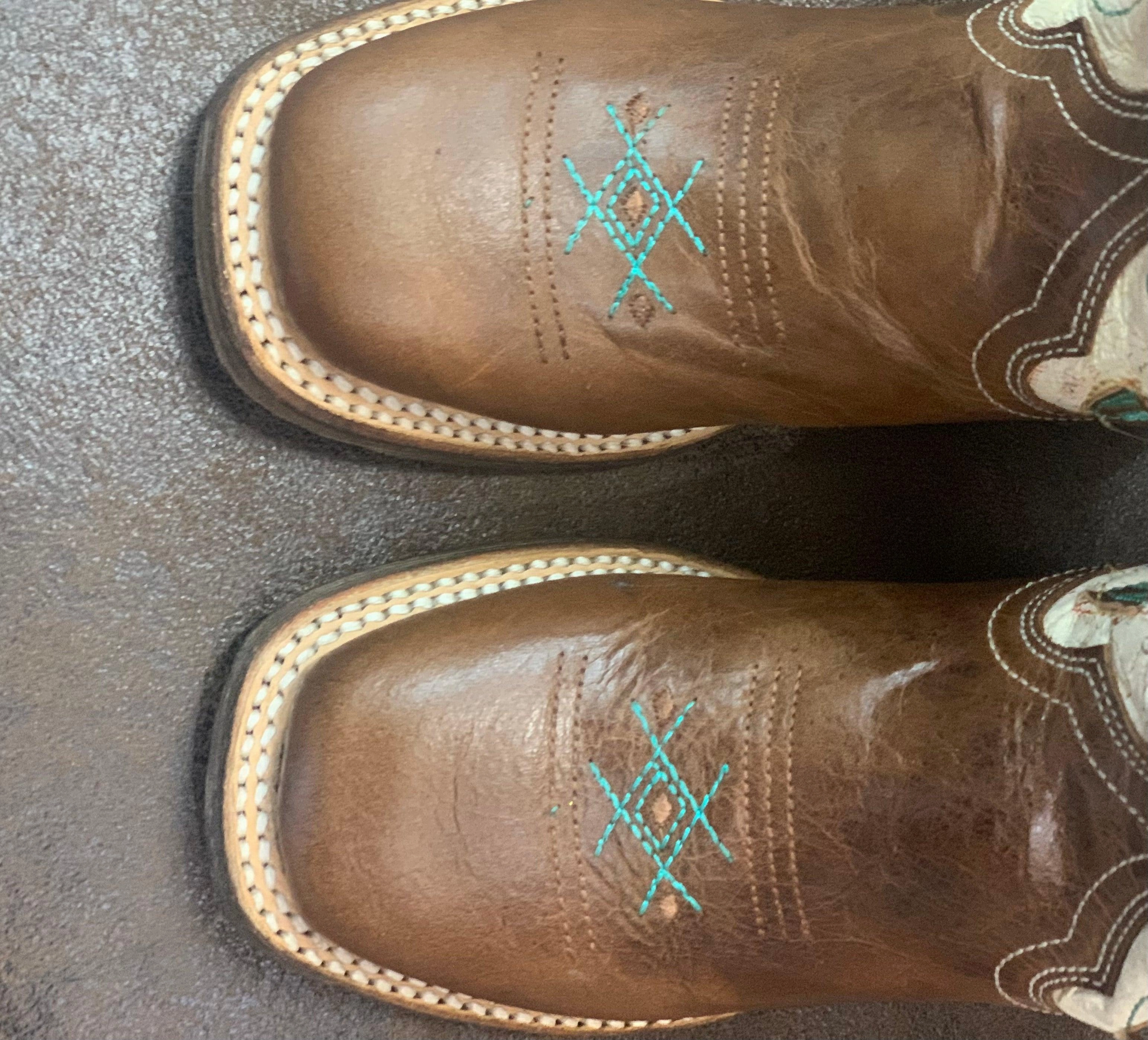 Canvas Lite Roper Girl's Arrow Square Toe Cowgirl Boots 7023-8287