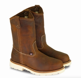 Quick Move Elastic Cuff Thorogood Men's American Heritage Crazyhorse Steel Toe Wellington Western Work Boots 804-4372