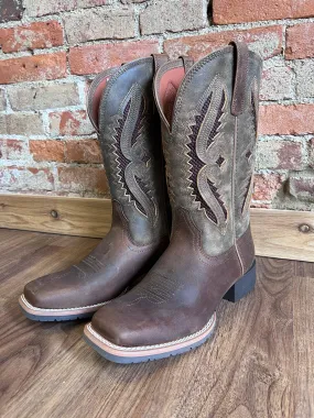 Ariat Women's Hybrid Rancher VentTek Distressed Tan Cowgirl Boots 10040411 Flexible Outsole