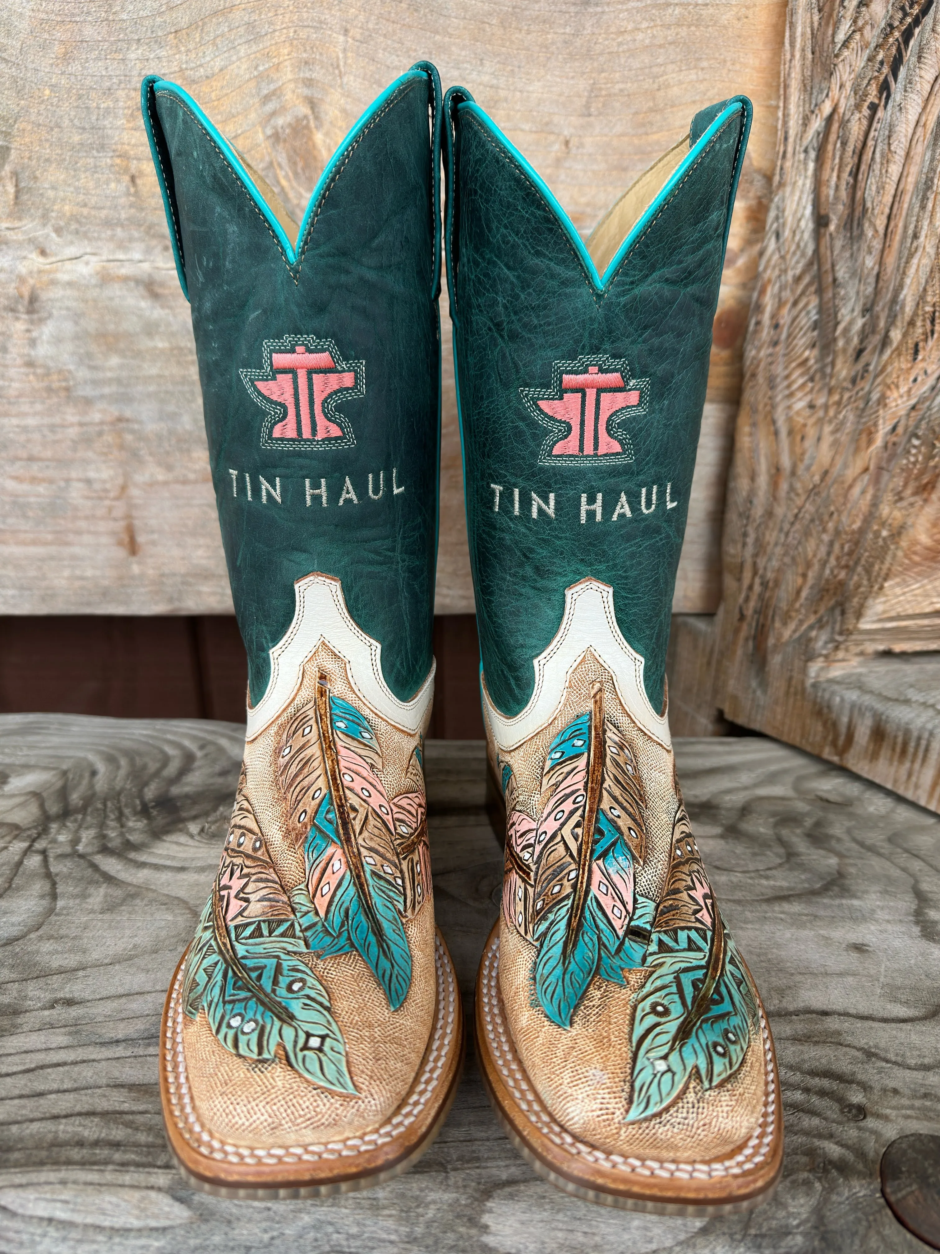 Tin Haul Women's Birds of a Feather Square Toe Western Cowgirl Boots 0007-1541 Year Round Well   Made