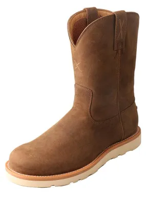 Twisted X Men's Distressed Saddle Brown Casual Wedge Boot MCB0001 synthetic material Minimal Impact