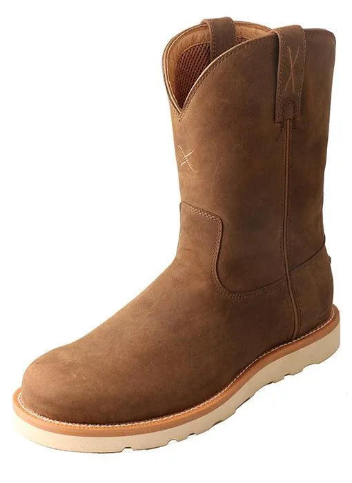Twisted X Men's Distressed Saddle Brown Casual Wedge Boot MCB0001 synthetic material Minimal Impact
