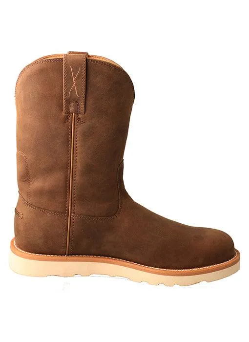 Twisted X Men's Distressed Saddle Brown Casual Wedge Boot MCB0001 Mesh Panel