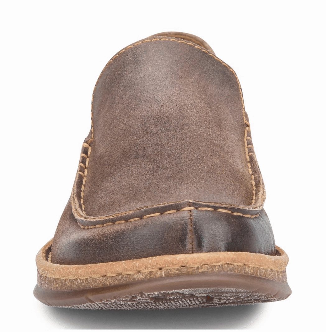 Born Men's Baylor Taupe Suede Leather Slip On Casual Shoes BM0009917 foldable