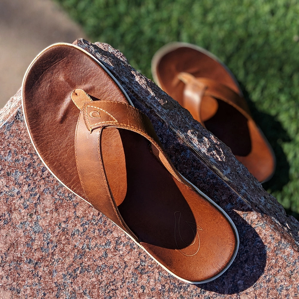 Durable Construction Olukai Nalukai Leather Sandal in Fox