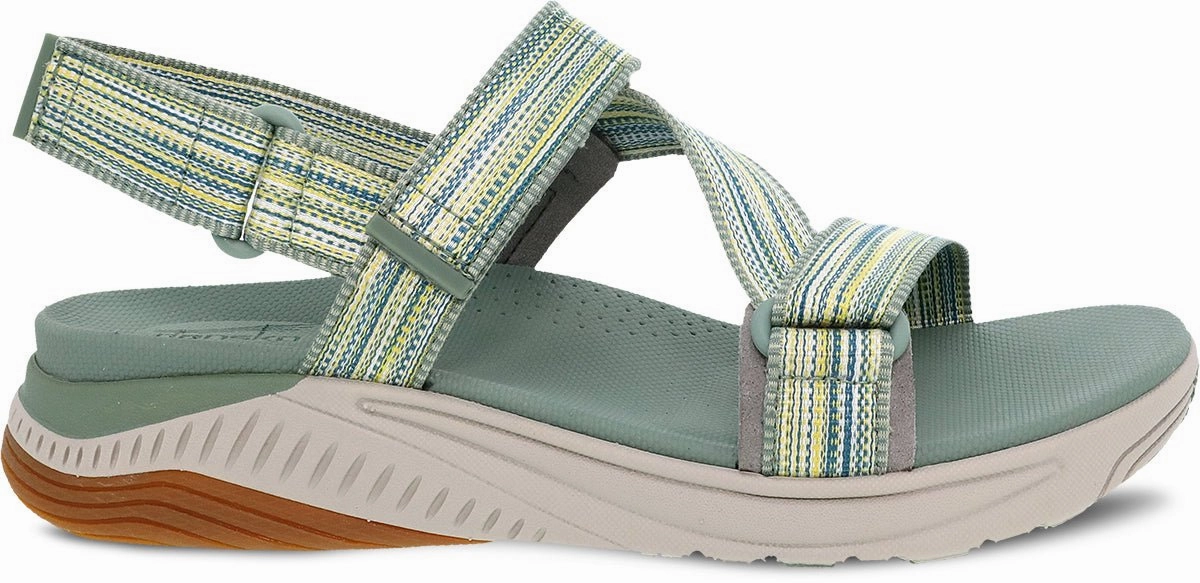 Rayna | Webbing | Sage Multi Gold Touch Velcro straps