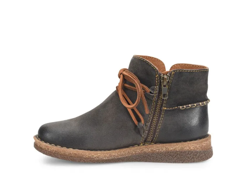 Daily Ready Born Women's Calyn Dark Concrete Grey Distressed Leather Ankle Boot BR0027642