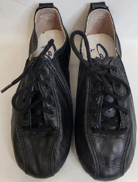 Abigail -- Full Sole Jazz Shoe, Suede Sole -- Black Durable Construction Synthetic