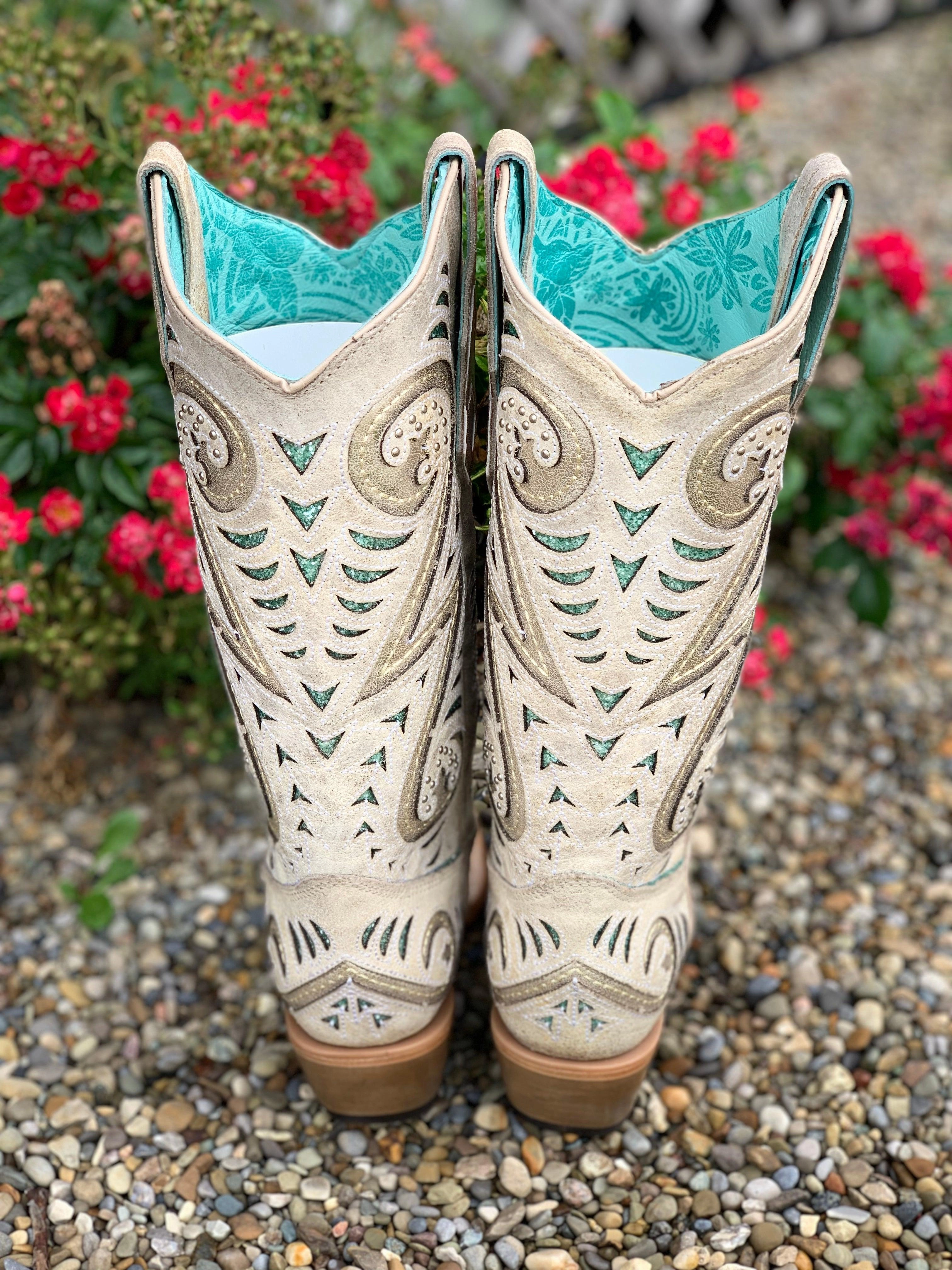 Corral Women's Bone Inlay Cowgirl Boots C3878 Built For Work