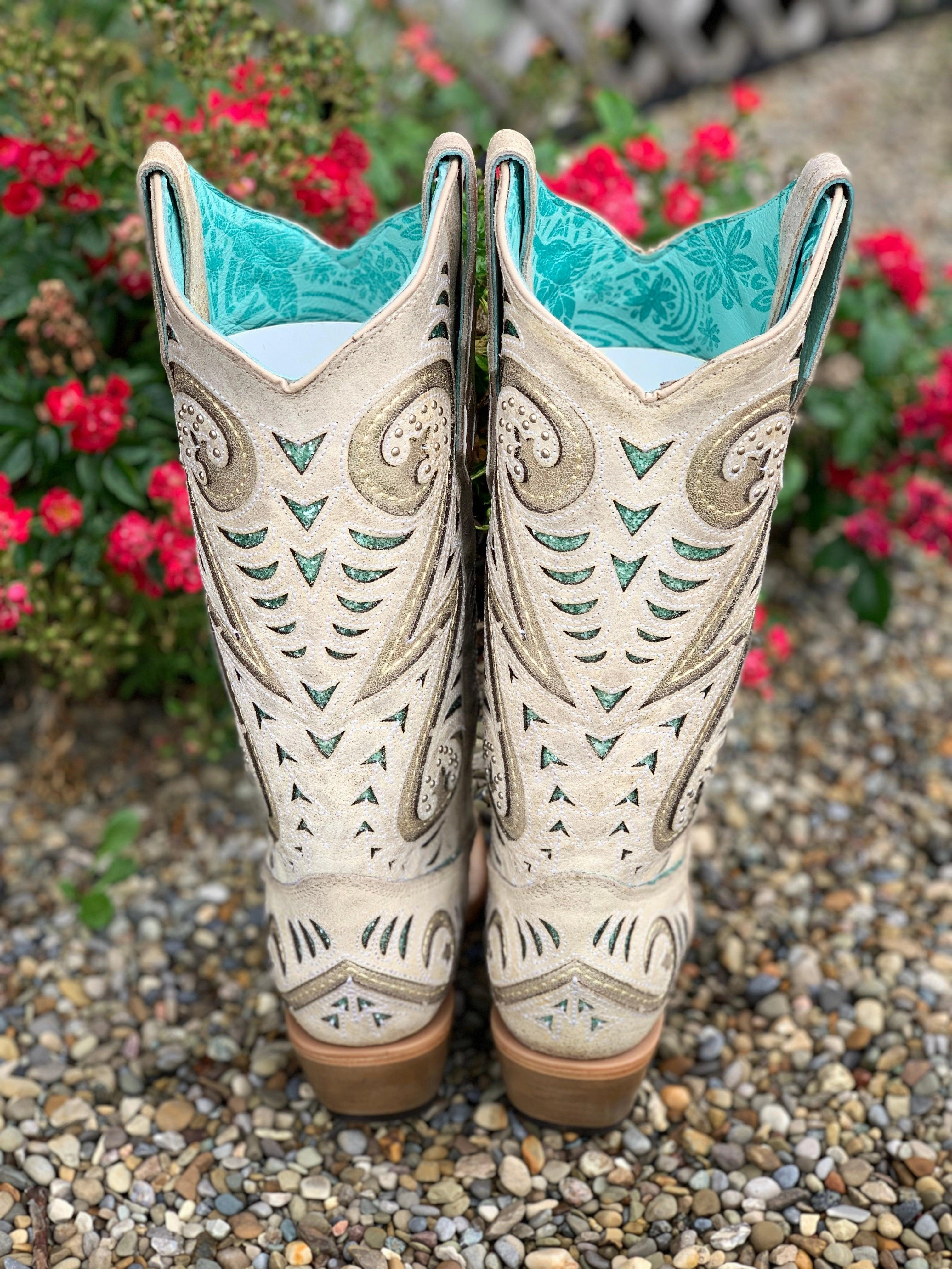 Corral Women's Bone Inlay Cowgirl Boots C3878 Built For Work