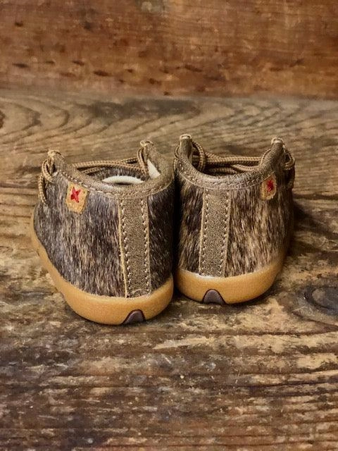 Twisted X Infant and Toddler Brindle Hair On Cowhide Driving Mocs ICA0015 sports Long distance