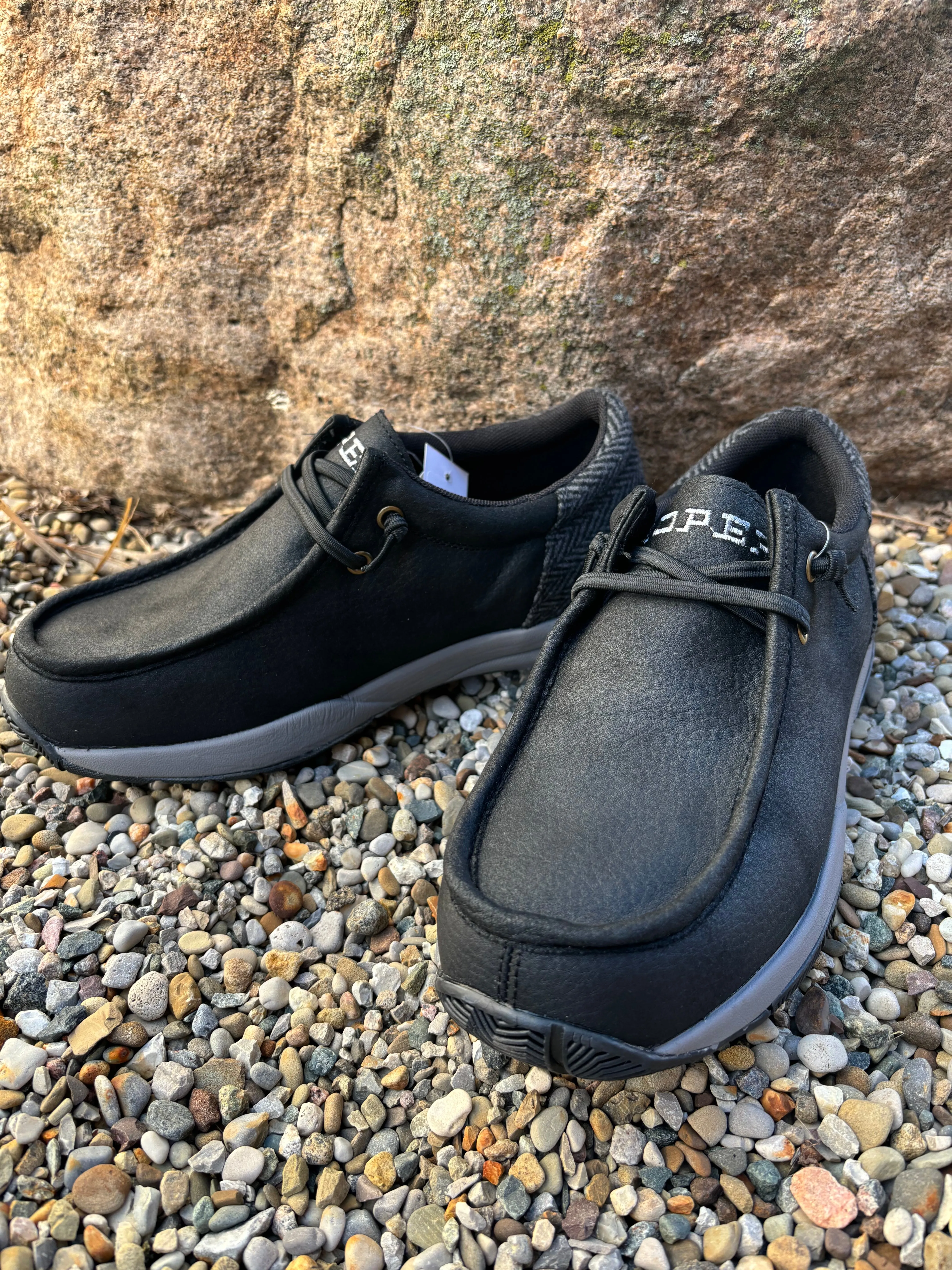 Roper Men's Black Clearcut Low Faux Leather Tweed Chukka Casual Shoes 1662-3516 Leather Cool Sport Look