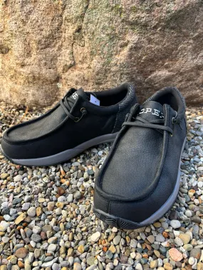 Roper Men's Black Clearcut Low Faux Leather Tweed Chukka Casual Shoes 1662-3516 Field Fast