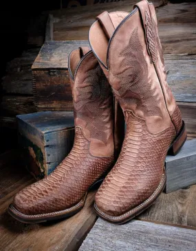 Stability Base Inner Glow Dan Post Men's Bronze/Brown KA Python Design Square Toe Cowboy Boots DP4526