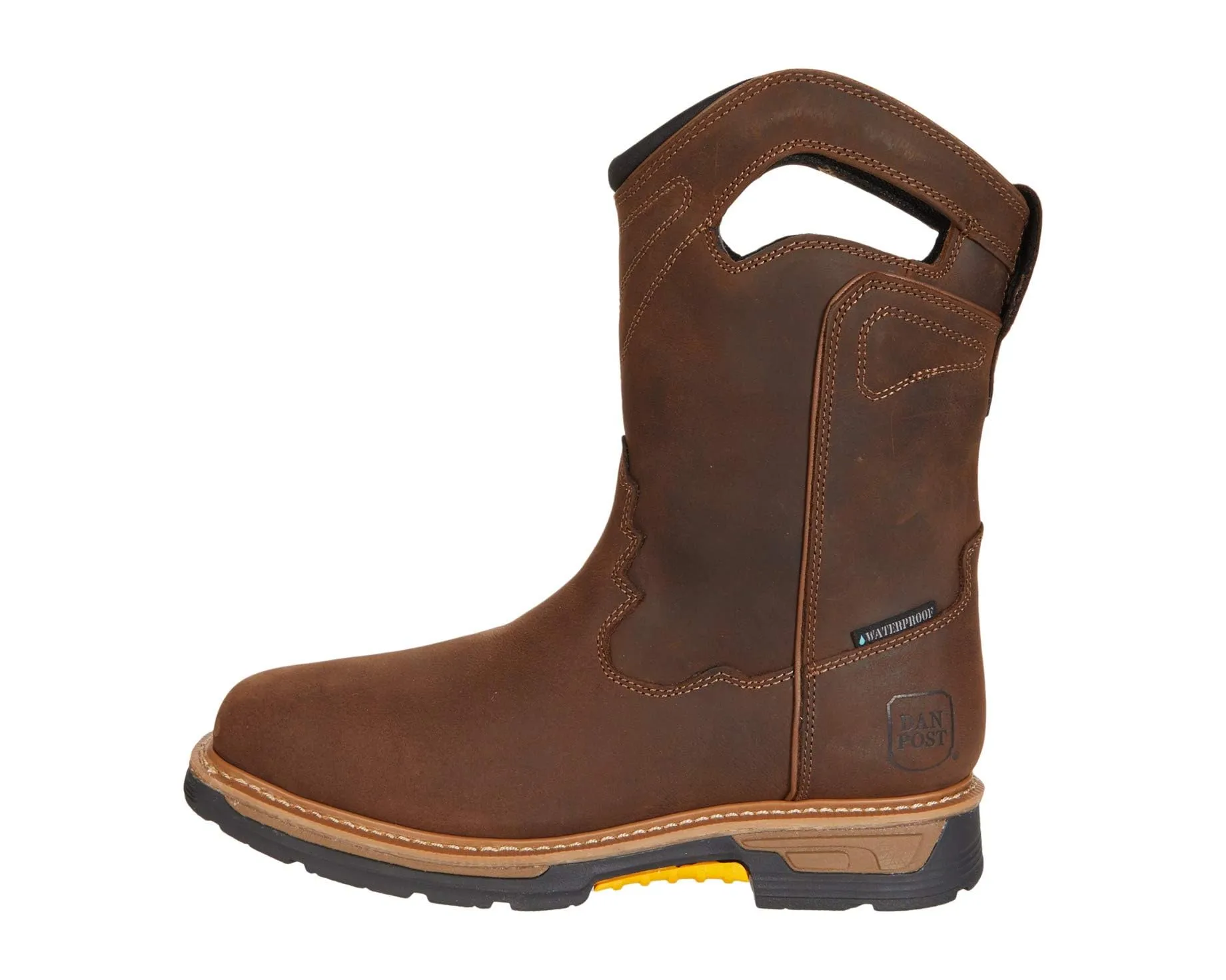 Sturdy Build Dan Post Men's Brown Leather Thunderhead Waterproof Slip Resistant Work Boots DP56423