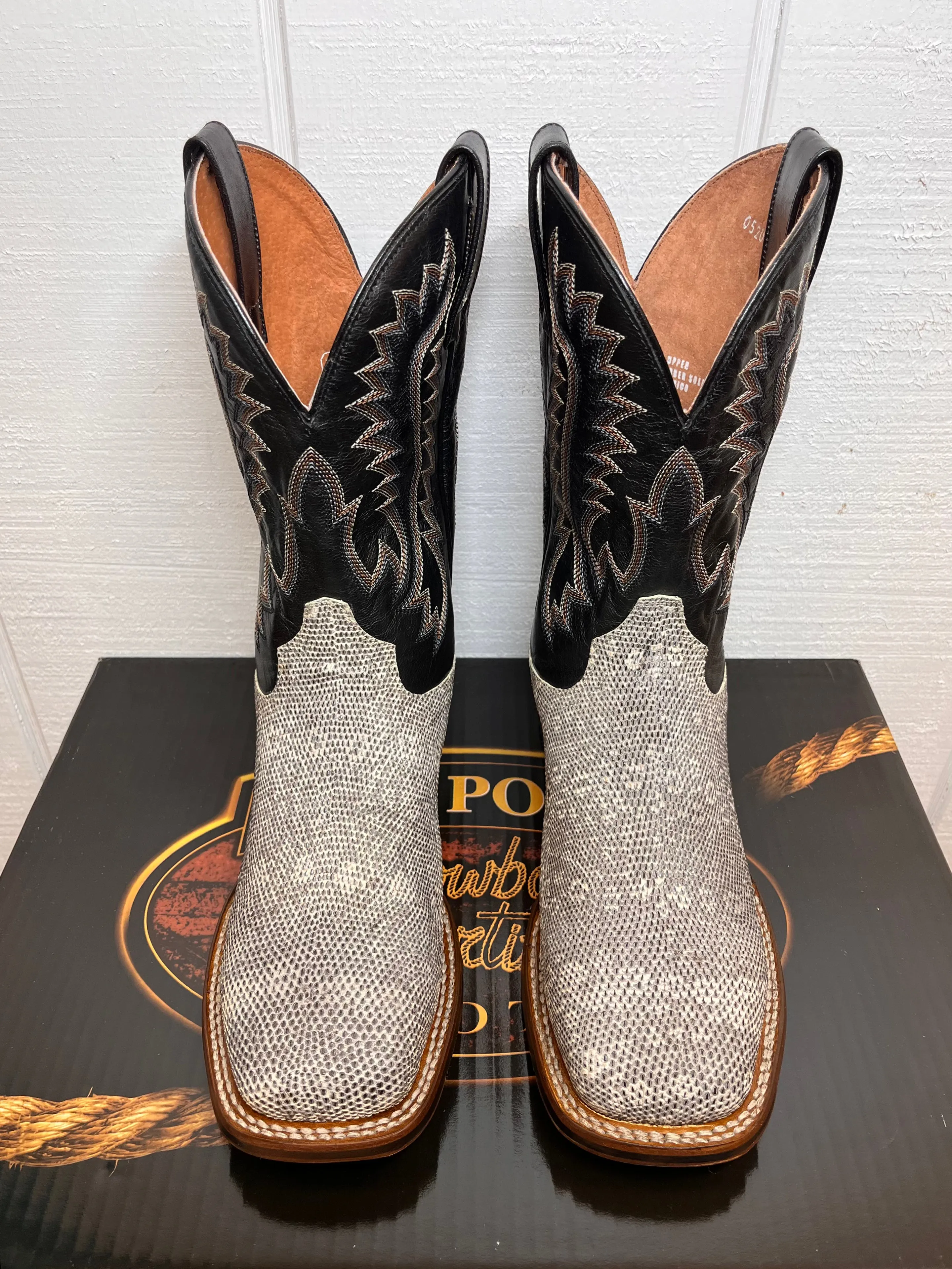 Dan Post Men's Elgin Lizard Black Square Toe Cowboy Boots DP4181 Soft cushion