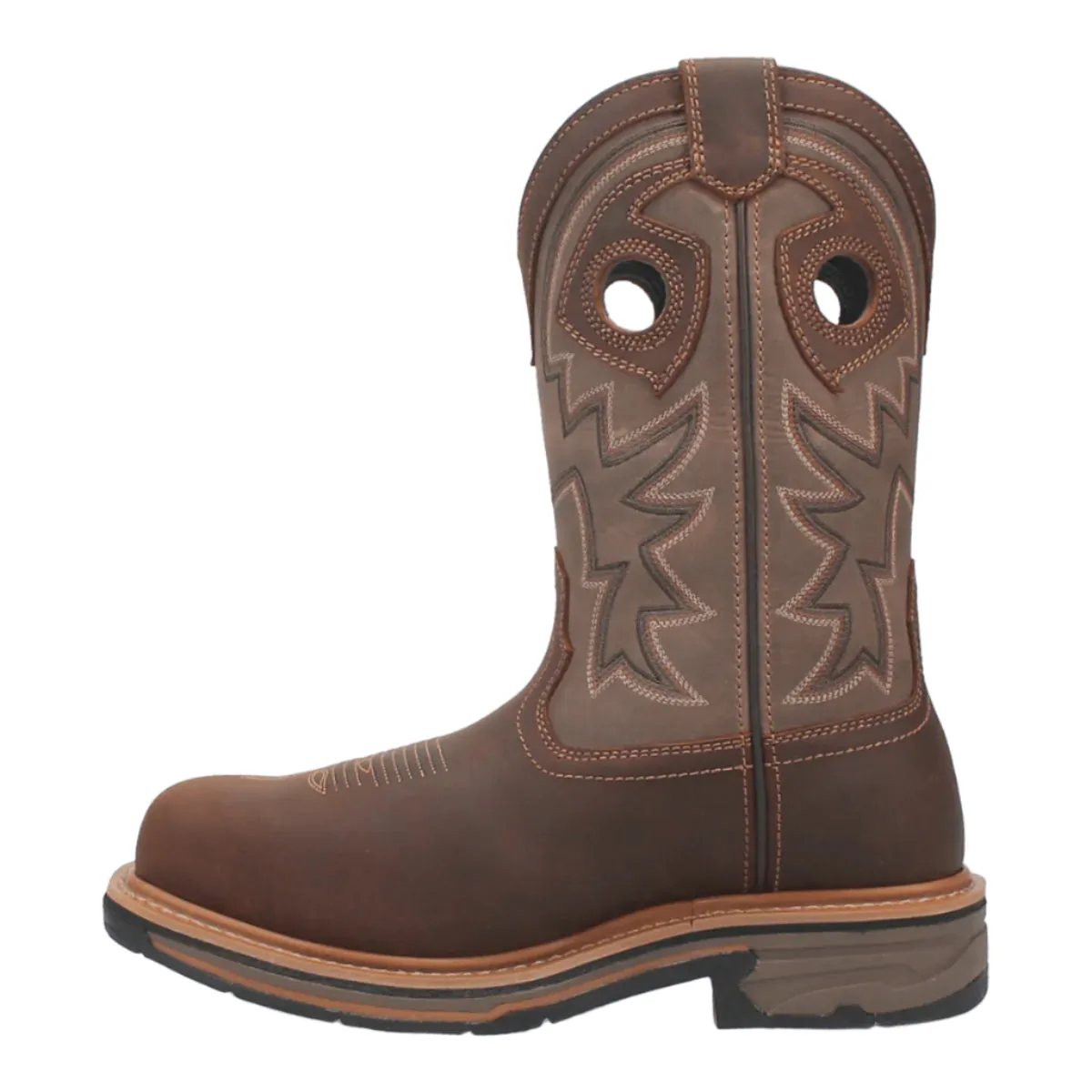 Dan Post Men's Kirk Brown Leather Waterproof Square Toe Cowboy Work Boot DP56456 Urban Everyday
