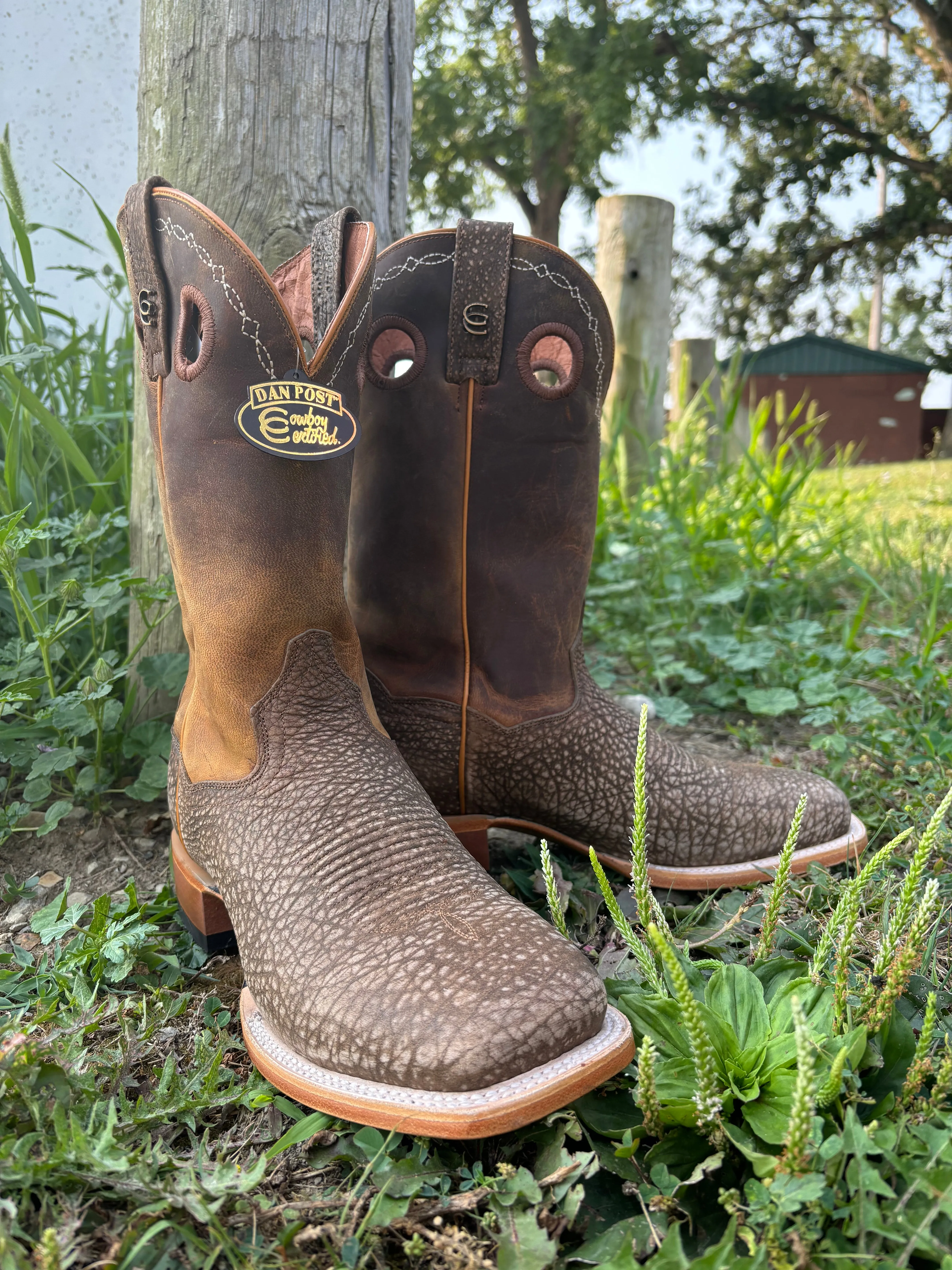 Adventure Wear Dan Post Men's Murray Brown Bison Broad Square Toe Cowboy Boots DP5036