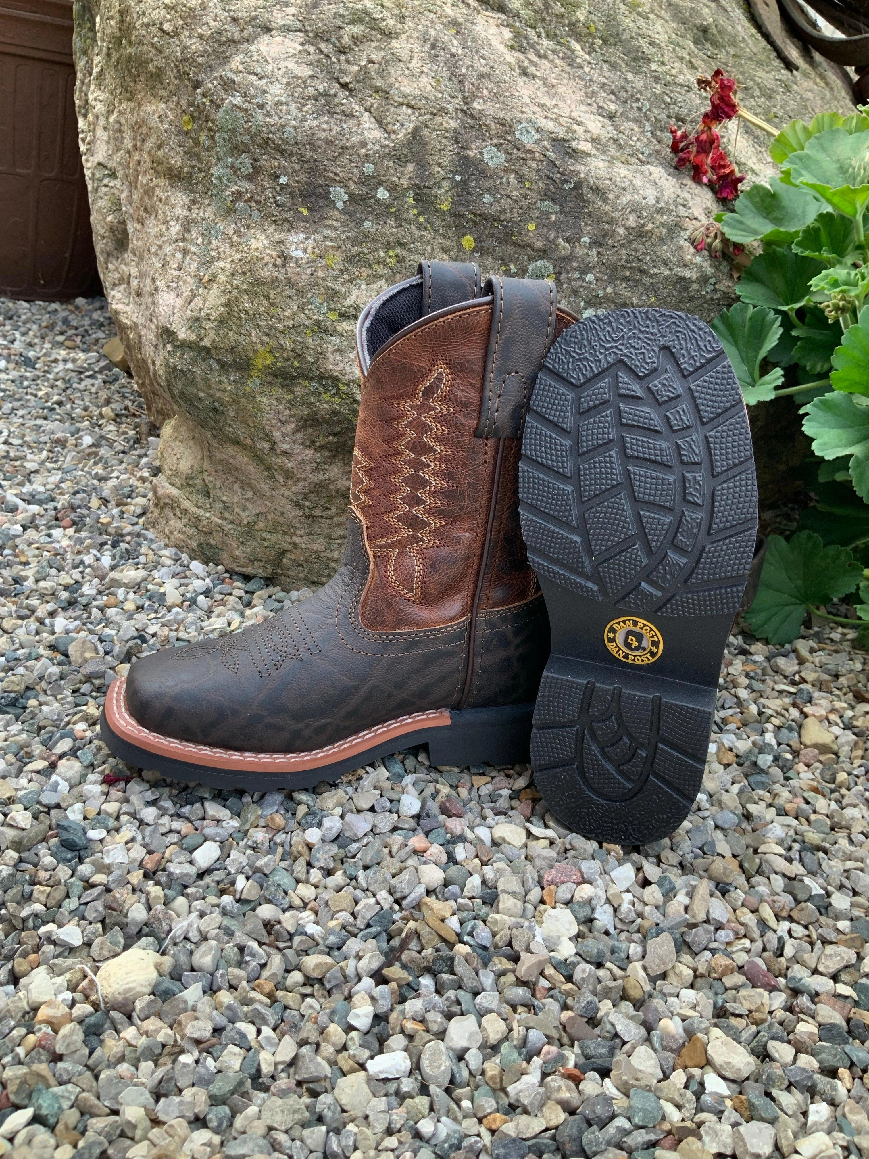 Archaeologist Dan Post Children's and Youth Lil' Dillon Brown Square Toe Boot DPC2945 DPC3945