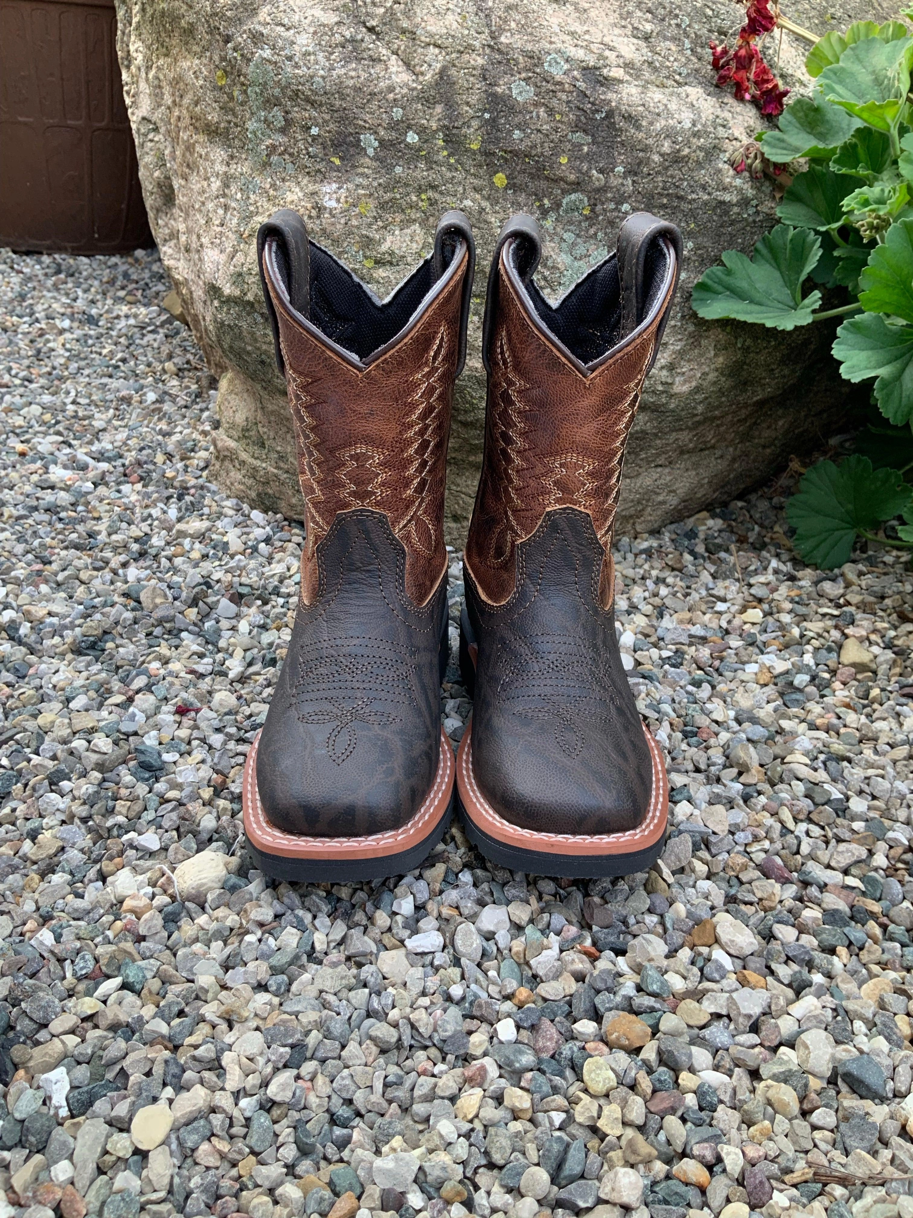 Dan Post Children's and Youth Lil' Dillon Brown Square Toe Boot DPC2945 DPC3945 Versatile Choice All Fit