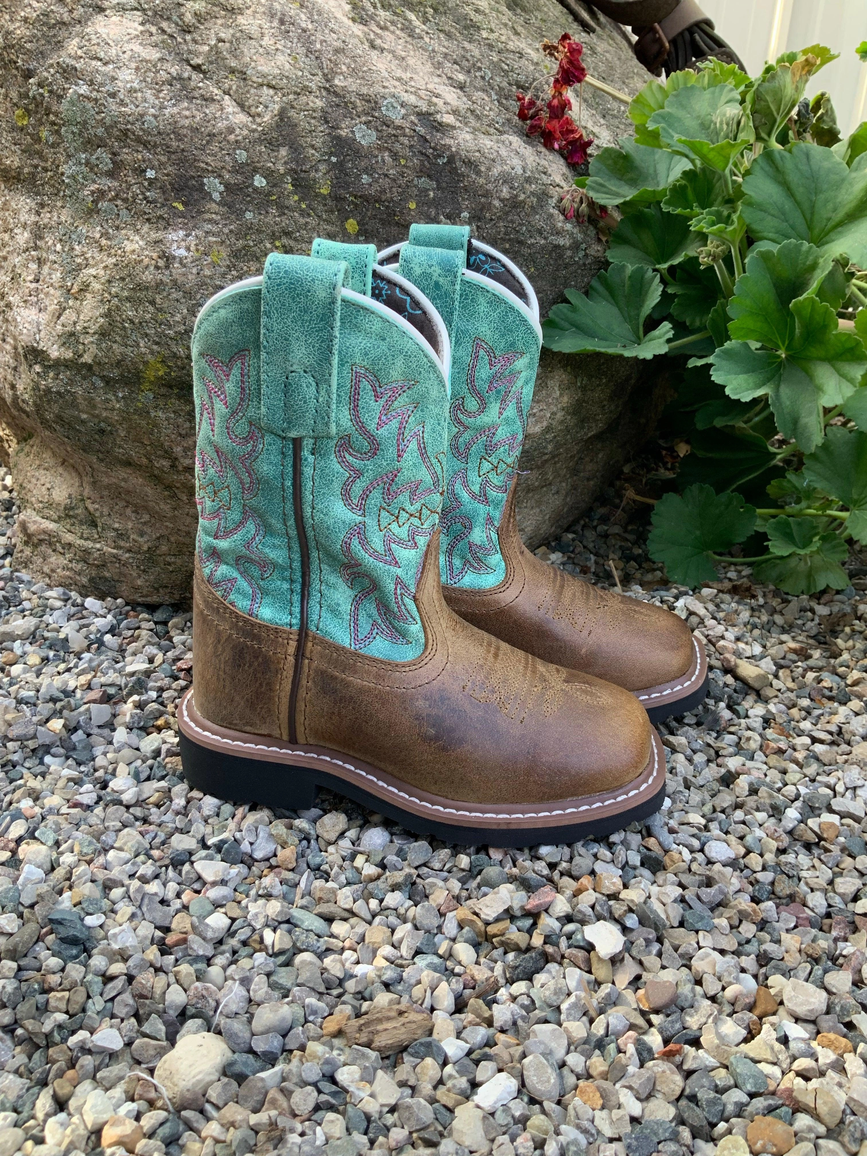 Breathable Dan Post Children's and Youth "Nia" Brown/Turquoise Boots DPC2937 DPC3937