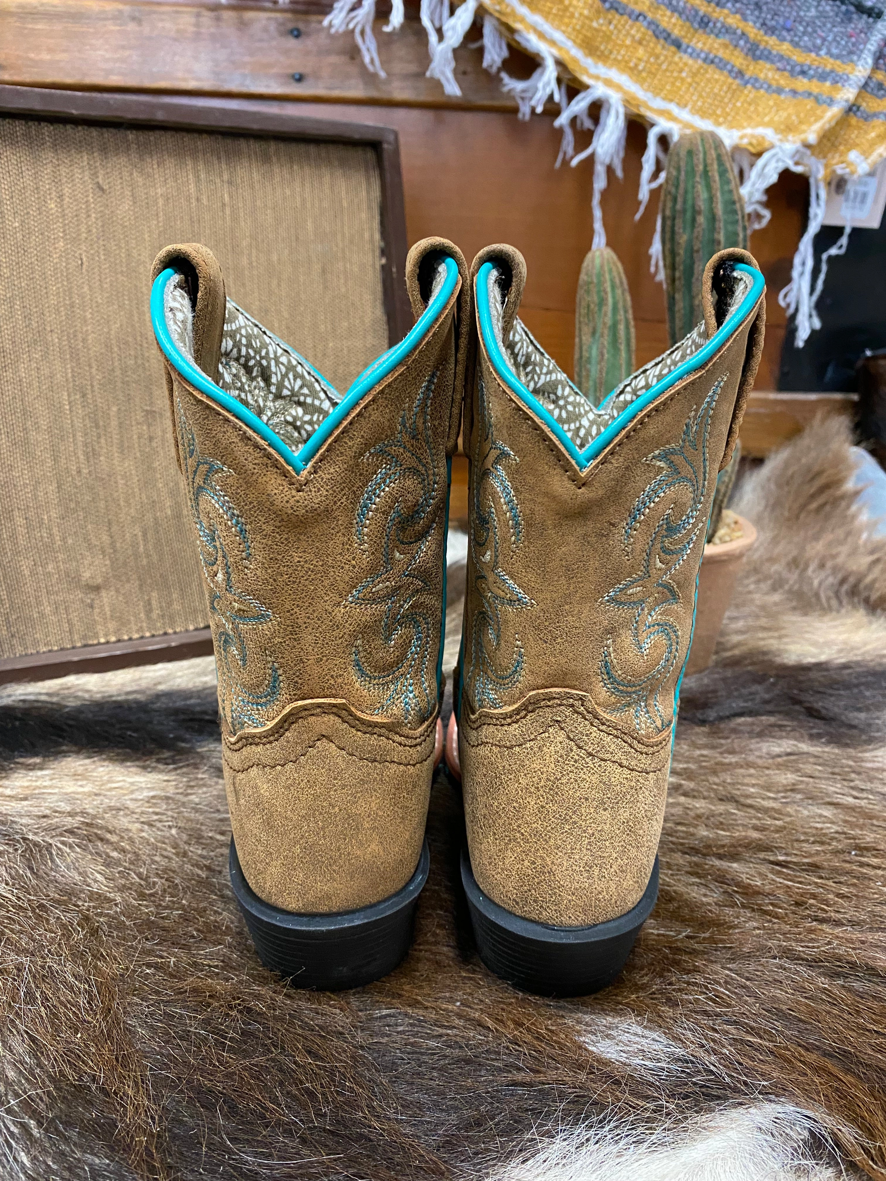 Dan Post Children/Youth Girl's Tan Leather Sadie Mae Square Toe Western Cowgirl Boot DPC2948 DPC3948 Mountain use