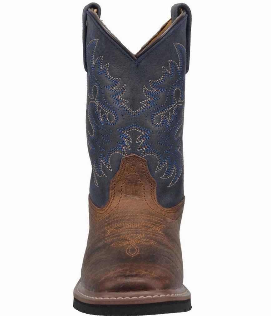 Neutral Tone Farmer Dan Post Children/Youth Rust Brown & Blue Top Brantley Western Cowboy Boots DPC2938 DPC3938