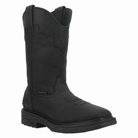 Elastic Material Dan Post Men's Black Leather Blayde Waterproof Cowboy Work Boot DP66450