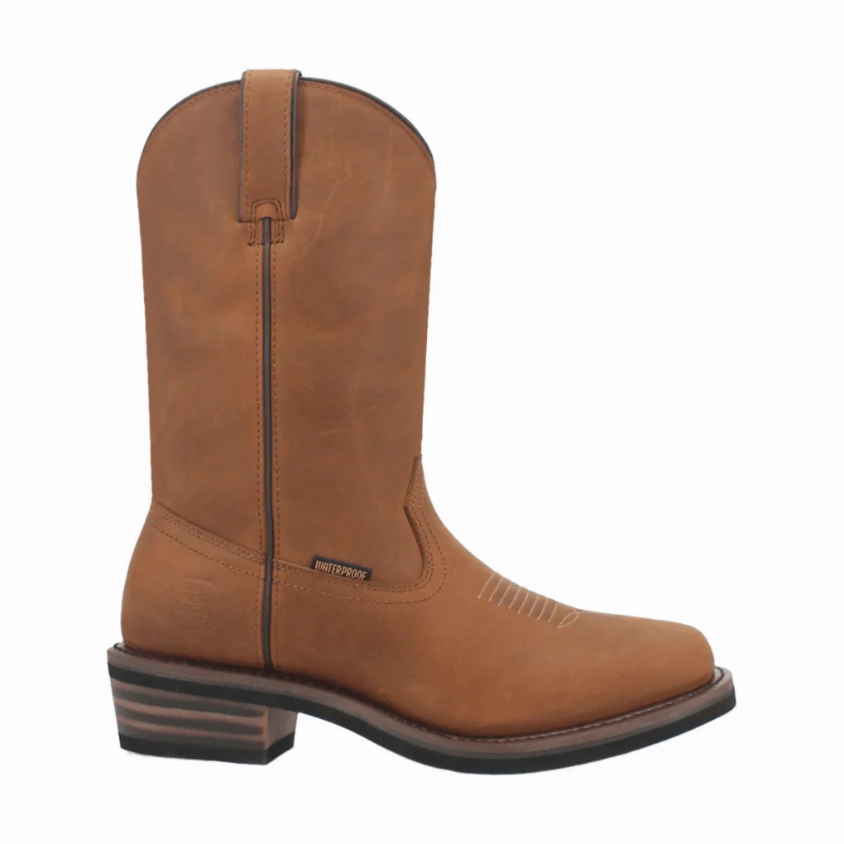 Dan Post Men's Brown Leather Las Cruces Waterproof Square Toe Western Work Boots DP69693 High   Performance Construction Worker