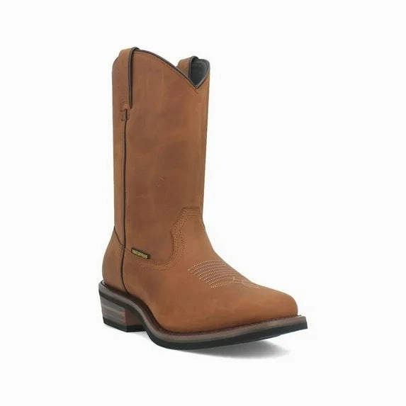 Dan Post Men's Brown Leather Las Cruces Waterproof Square Toe Western Work Boots DP69693 Fashion Choice