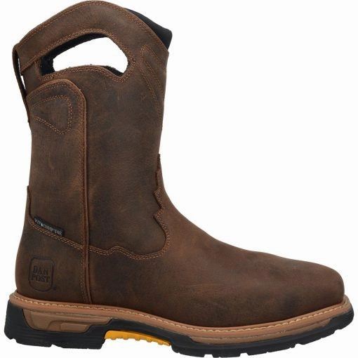 TPU Outsole Anti   Fatigue Dan Post Men's Brown Leather Thunderhead Waterproof Slip Resistant Work Boots DP56423