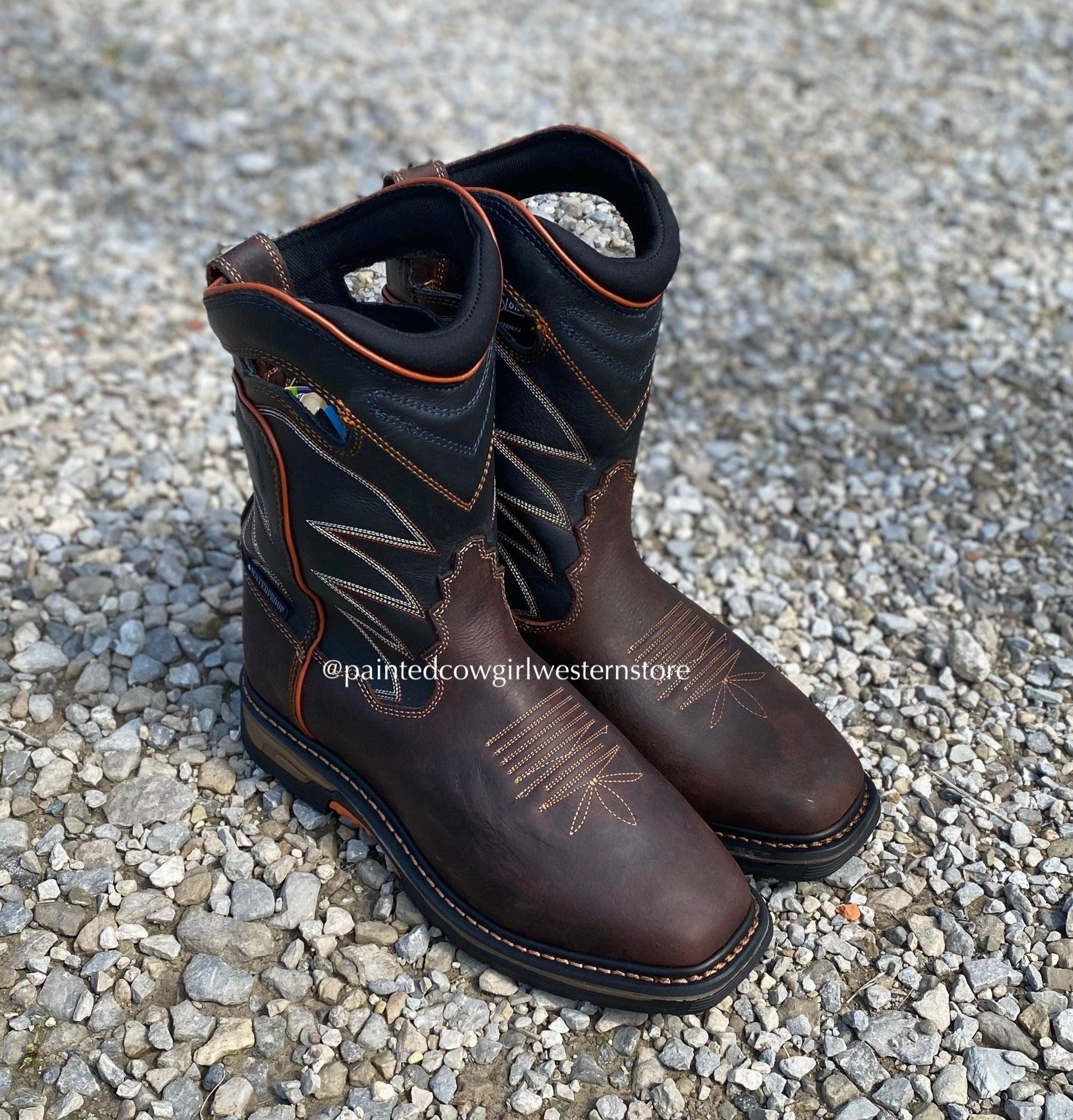 Dan Post Men's Brown Leather Thunderhead Waterproof Square Toe Work Boots DP56421 Ultimate Style Quality Design