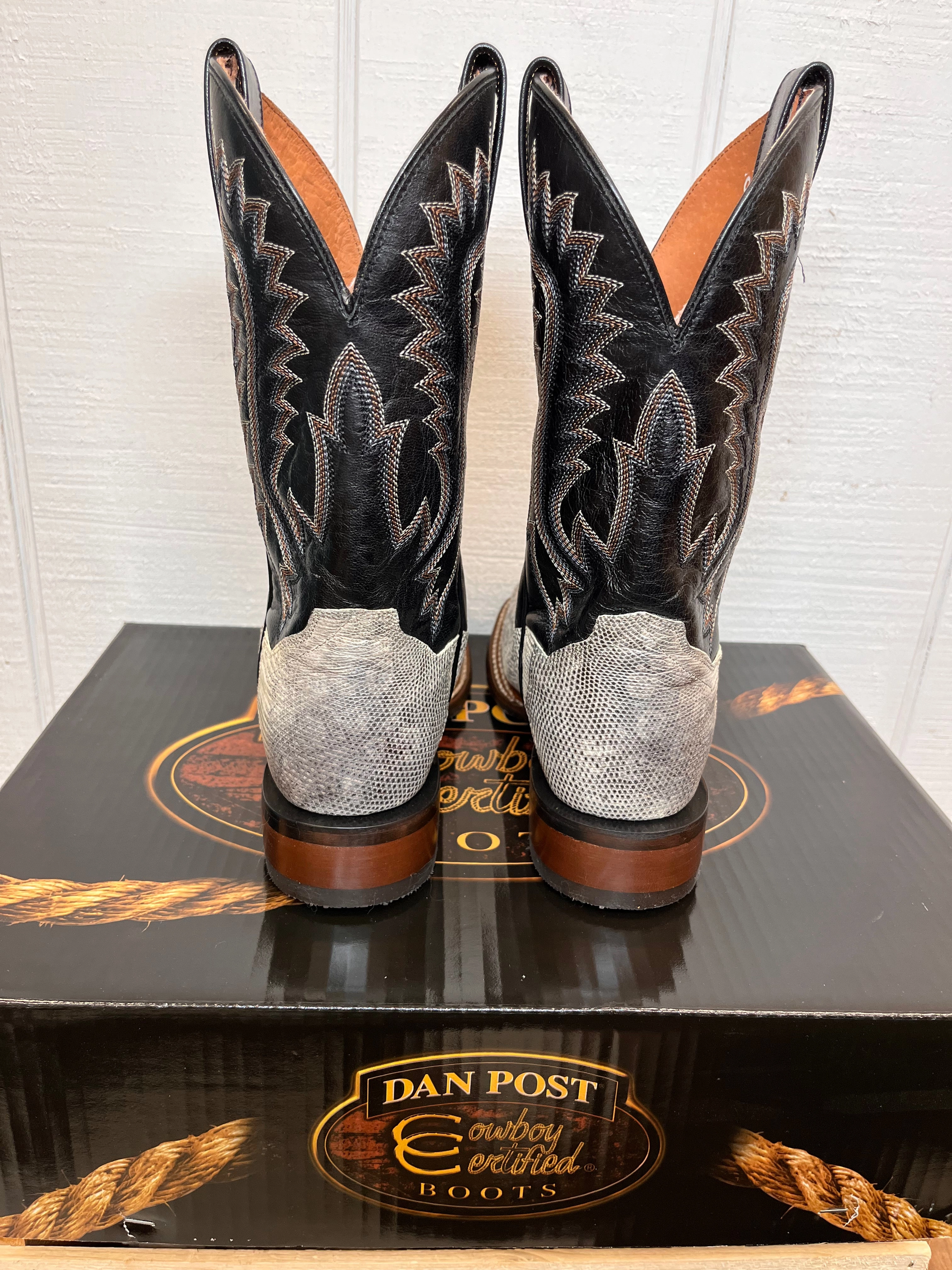 Dan Post Men's Elgin Lizard Black Square Toe Cowboy Boots DP4181 Versatile Performance