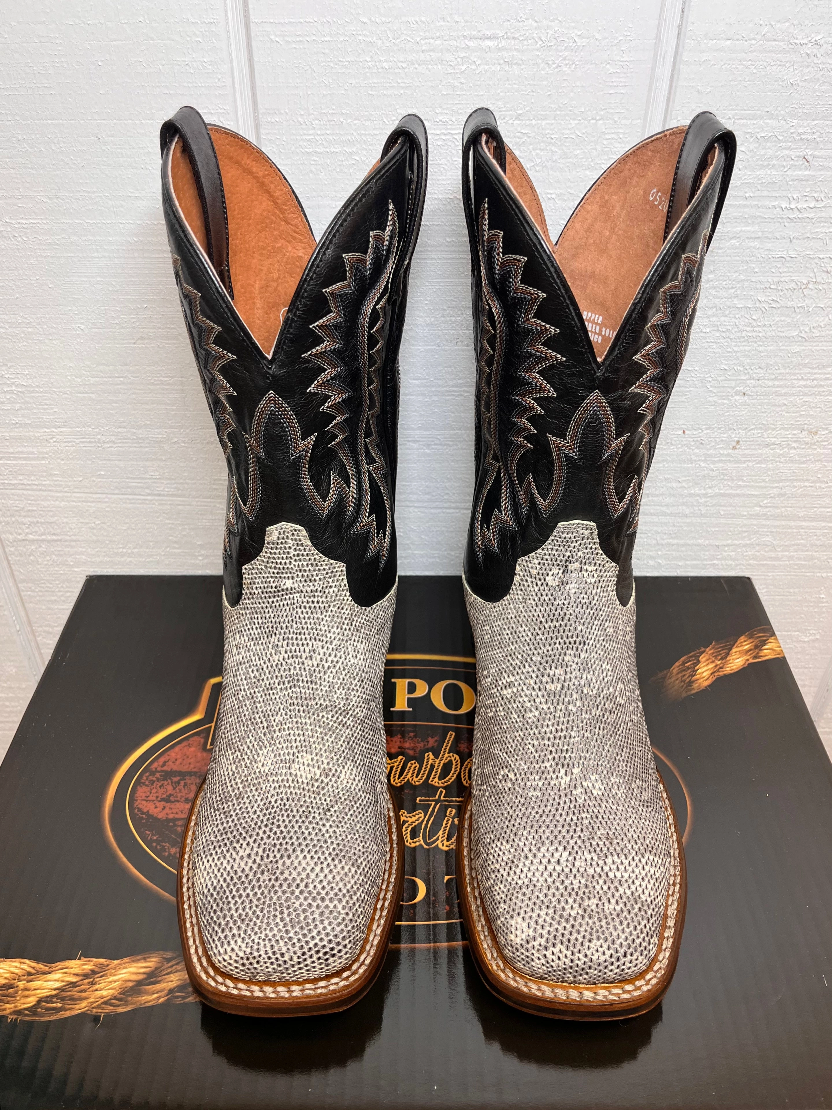 Dan Post Men's Elgin Lizard Black Square Toe Cowboy Boots DP4181 Soft cushion