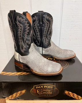 Heavy Trail Dan Post Men's Elgin Lizard Black Square Toe Cowboy Boots DP4181