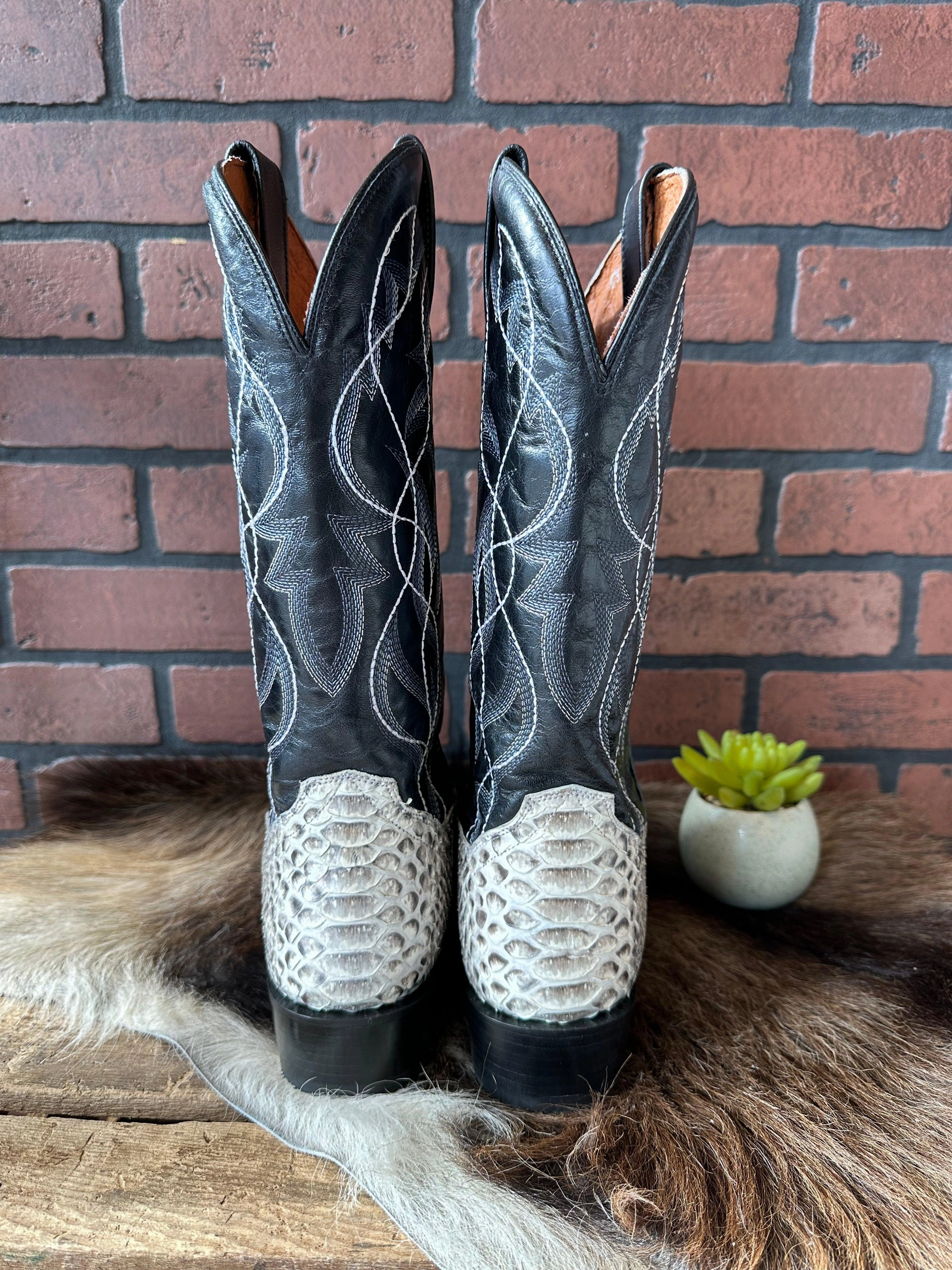 Desert Wear High Utility Dan Post Men's Manning Snake & Black Top R Toe Cowboy Boots DP3036