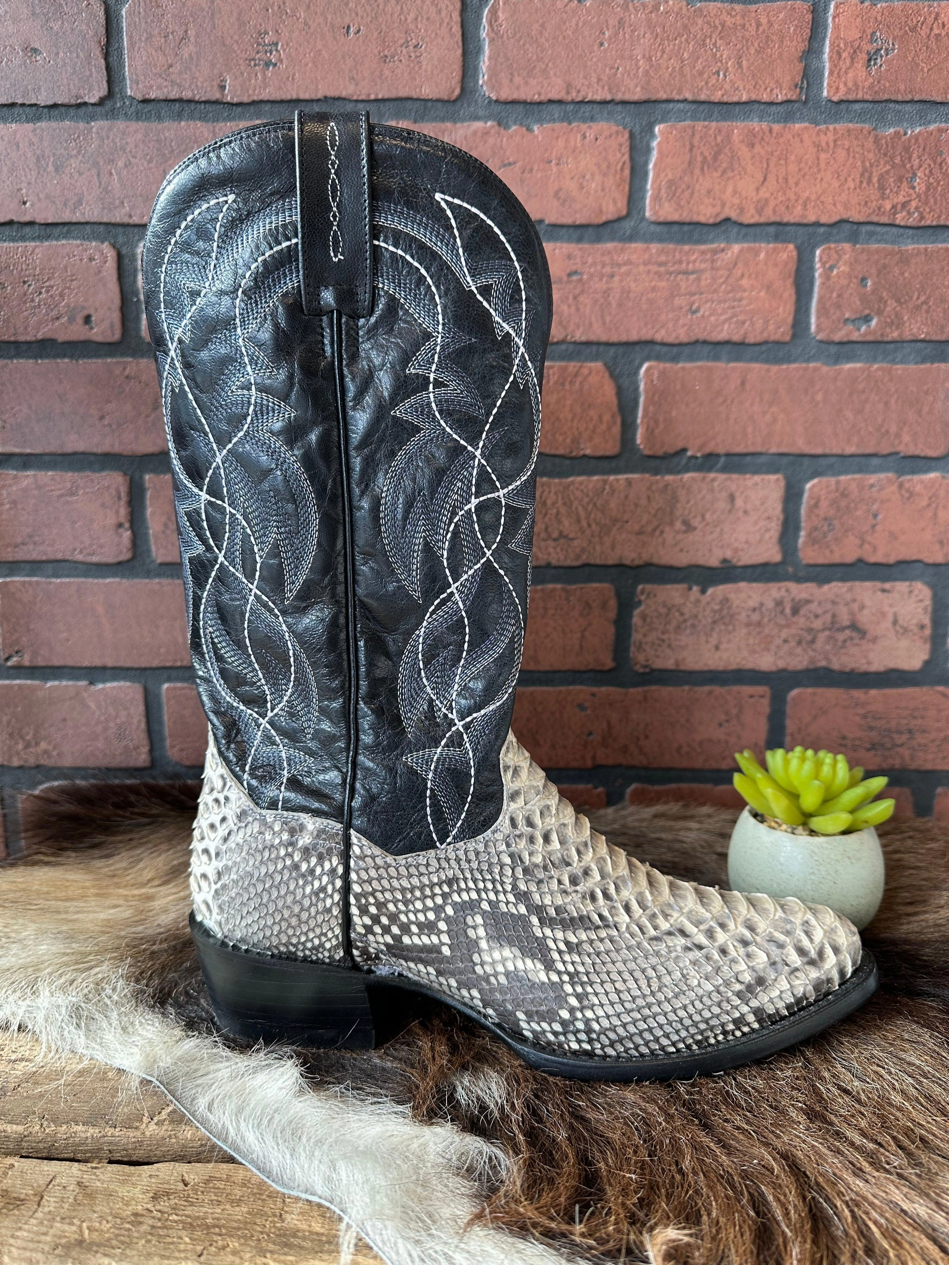 Quick Move Dan Post Men's Manning Snake & Black Top R Toe Cowboy Boots DP3036