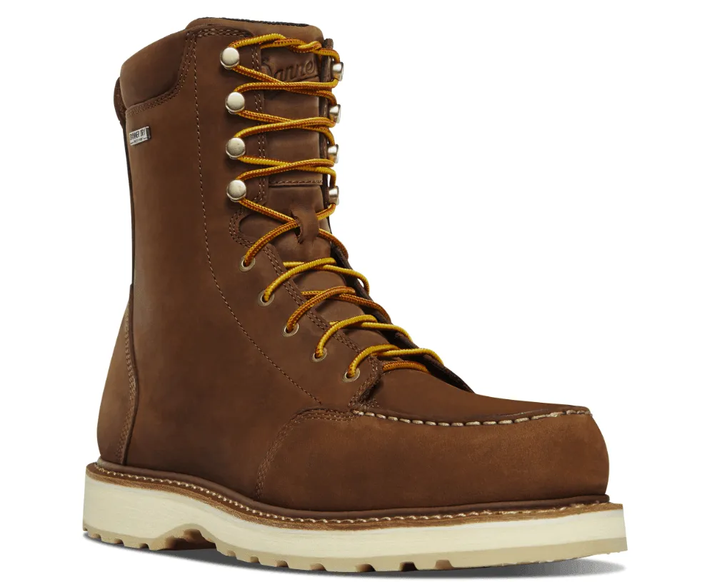 Danner Men's Cedar River Brown 8" Waterproof Aluminum Moc Toe Work Boot 14303 RubberOutsole Steel Guard