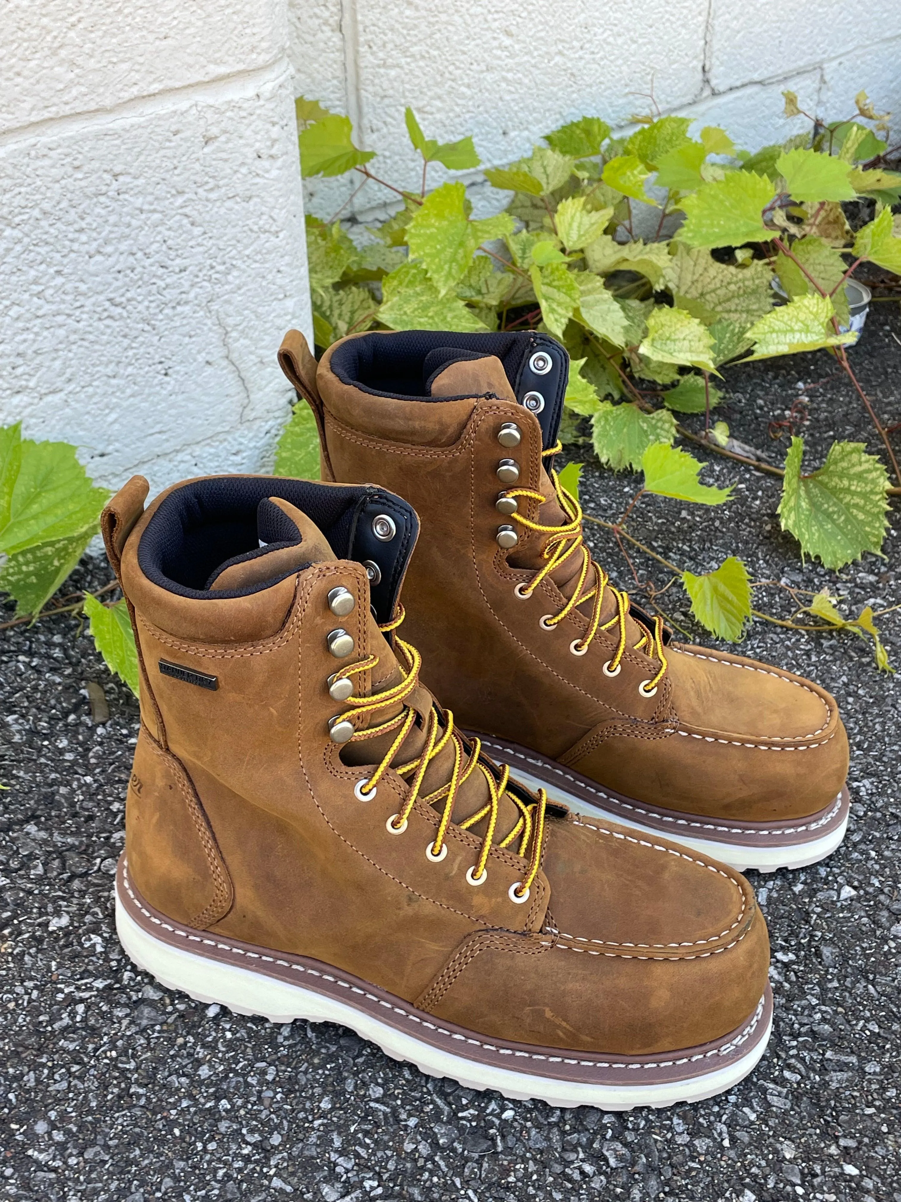 Stable Step Effortless Look Danner Men's Cedar River Brown 8" Waterproof Aluminum Moc Toe Work Boot 14303